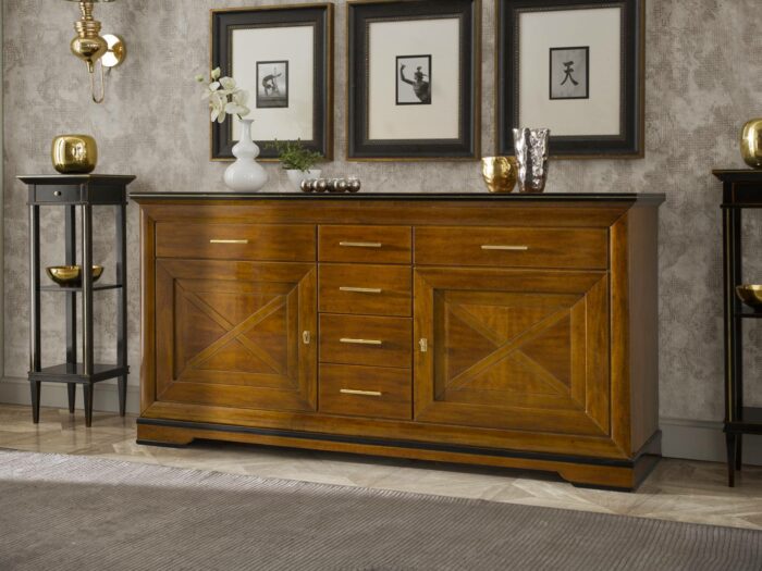 23.203 - Credenza con ante intarsiate e inserto in metallo - immagine 4