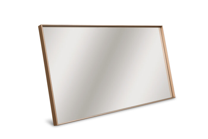 10.72 - Specchio rettangolare con sottile ed elegante cornice in legno impreziosita da verniciatura metallica