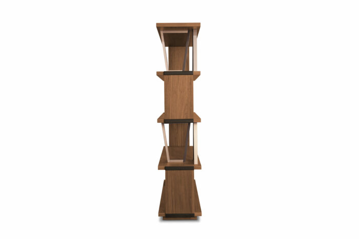 24.32 - Libreria in legno di Noce Canaletto 
da Cm 135, con particolari elementi 
geometrici in finitura metallica. - immagine 2