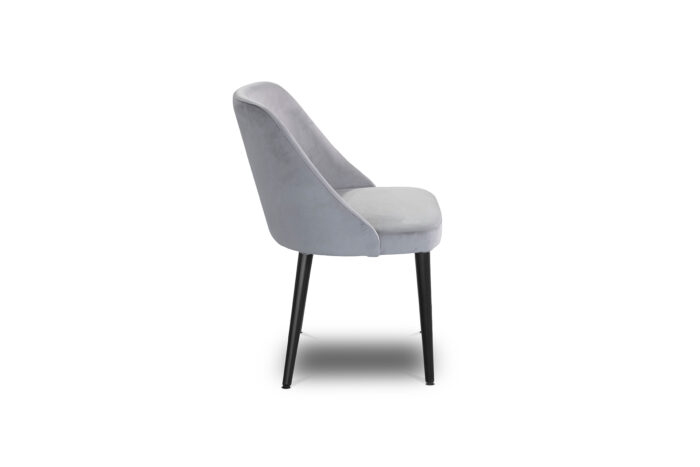 50.52 - Sedia con struttura in laccato nero, Rivestimento seduta in velluto - immagine 3
