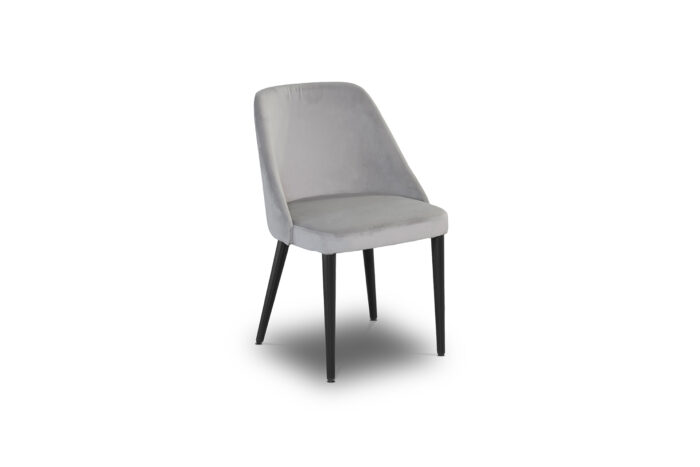 50.52 - Sedia con struttura in laccato nero, Rivestimento seduta in velluto