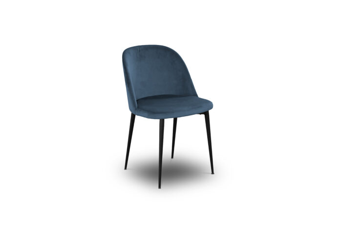 50.53 - Sedia con struttura in metallo nero, Rivestimento seduta in velluto - immagine 3