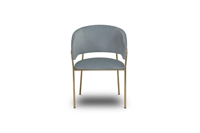 50.54 - Sedia con struttura in metallo oro lucido, rivestimento in velluto - immagine 2