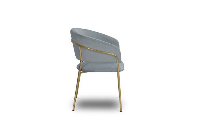 50.54 - Sedia con struttura in metallo oro lucido, rivestimento in velluto - immagine 3